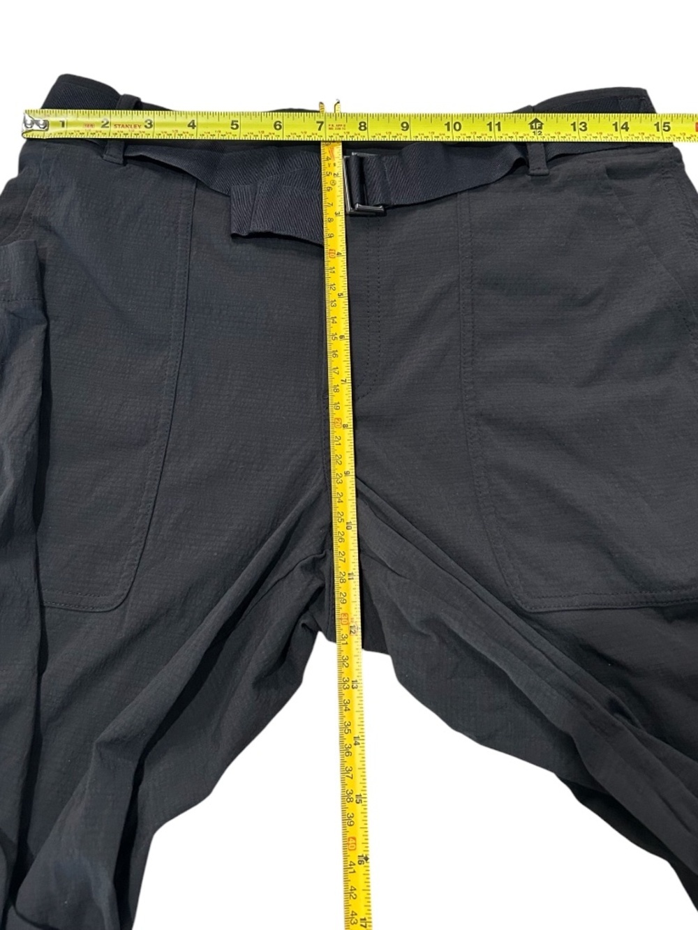 Athleta Trekkie Utility Cargo Belted Black Pants For Travel Or Hiking Size 8 - Picture 9 of 16